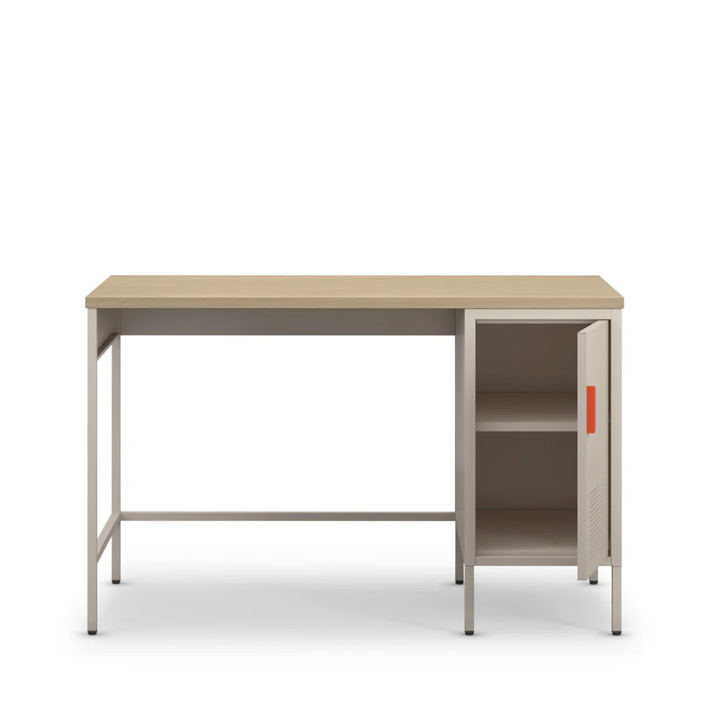 Adel - Bureau 1 Porte - Métal - Beige - Image 5