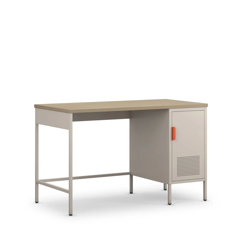 Adel - Bureau 1 Porte - Métal - Beige - Image 6
