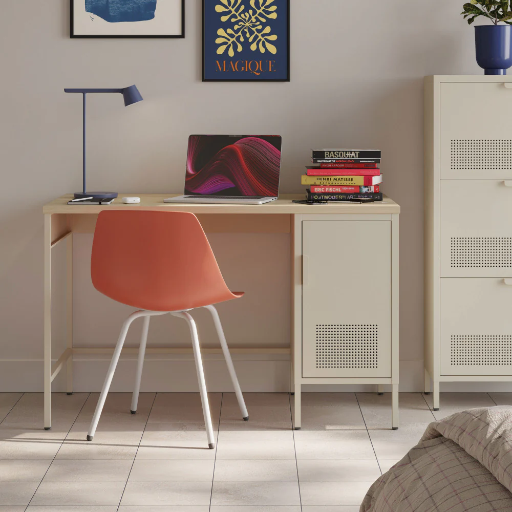 Adel - Bureau 1 Porte - Métal - Beige - Image 8