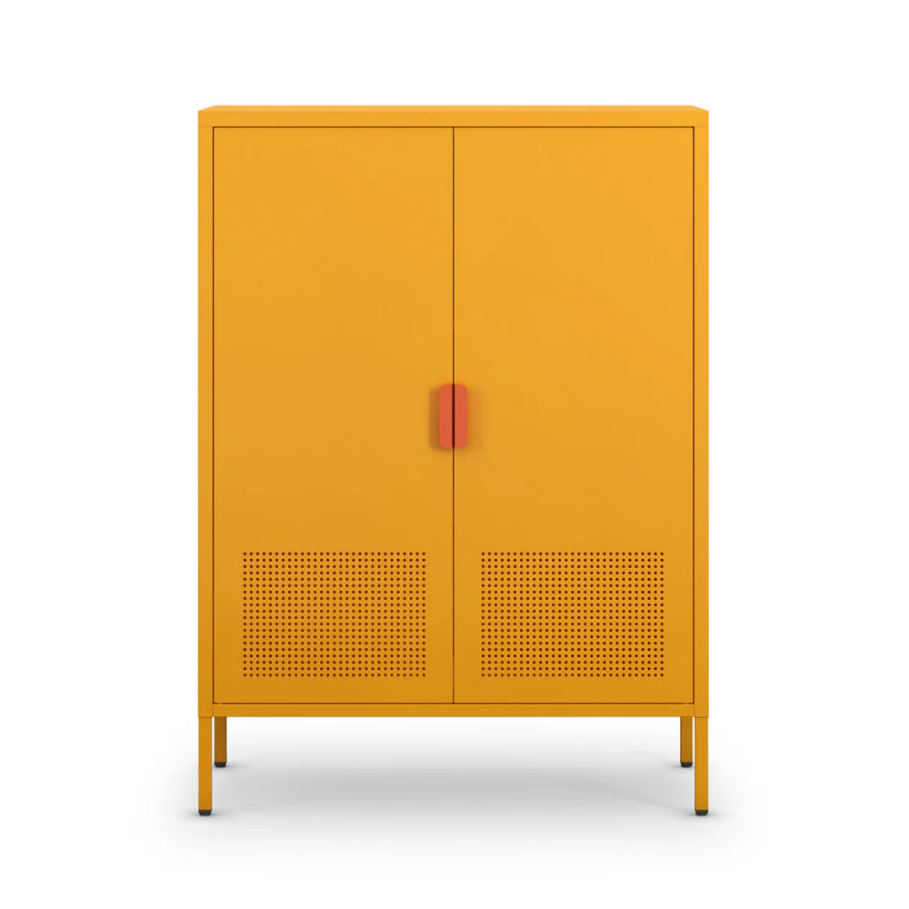 Adel - Buffet Haut 2 Portes - Métal - Orange - Image 2