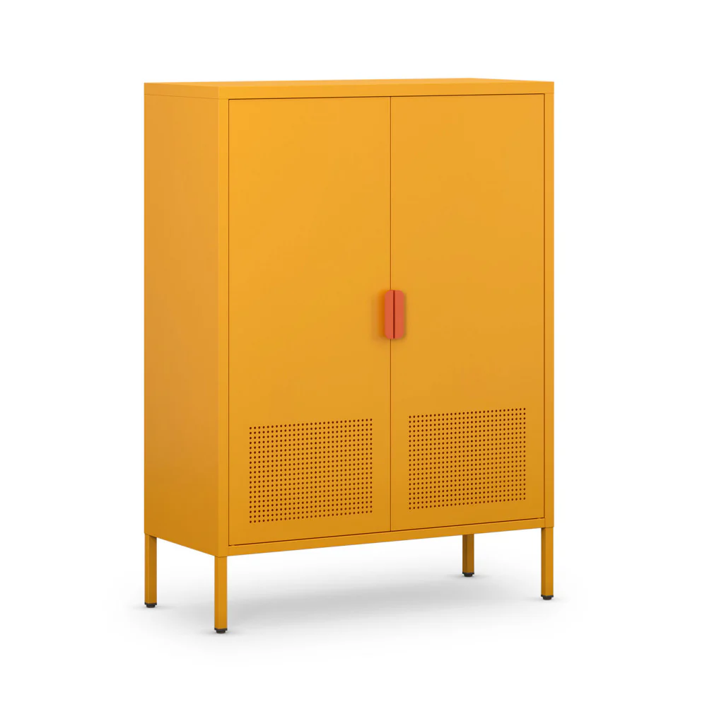 Adel - Buffet Haut 2 Portes - Métal - Orange - Image 4