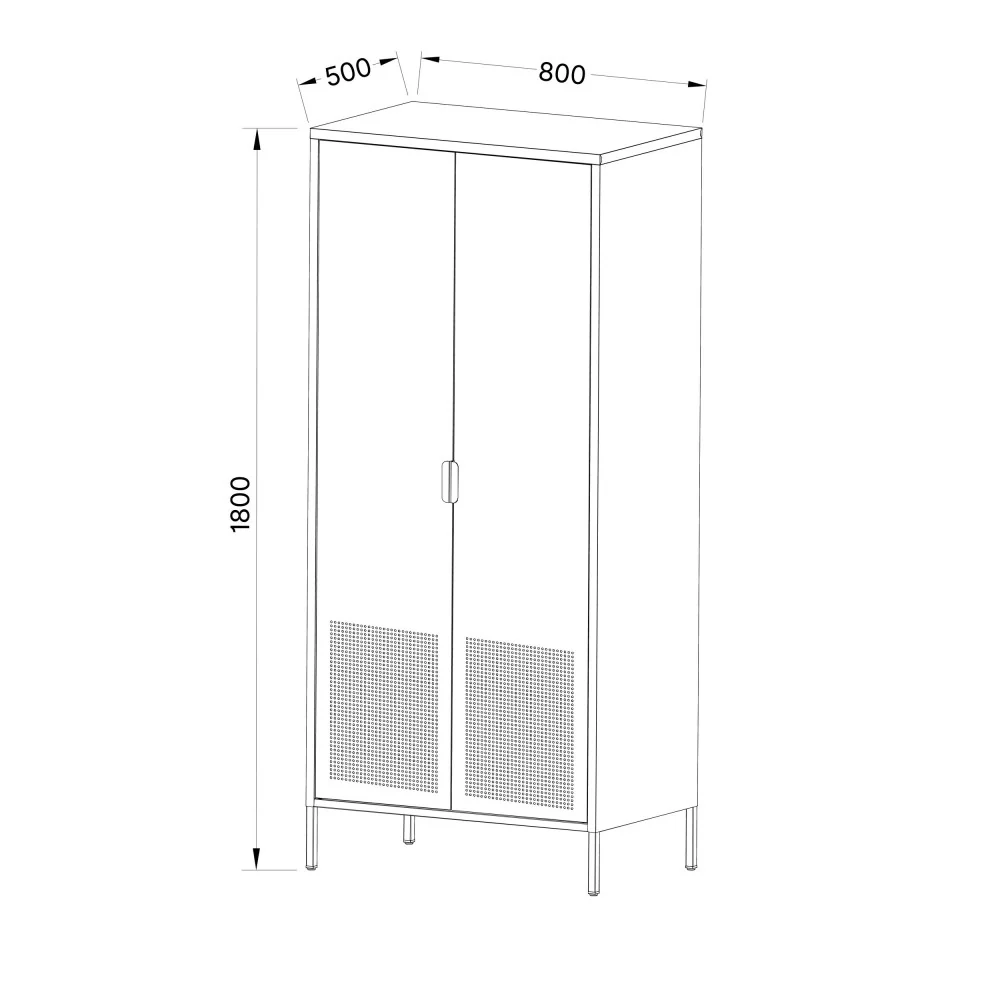 Adel - Armoire 2 Portes - Métal - Rose blush - Image 4