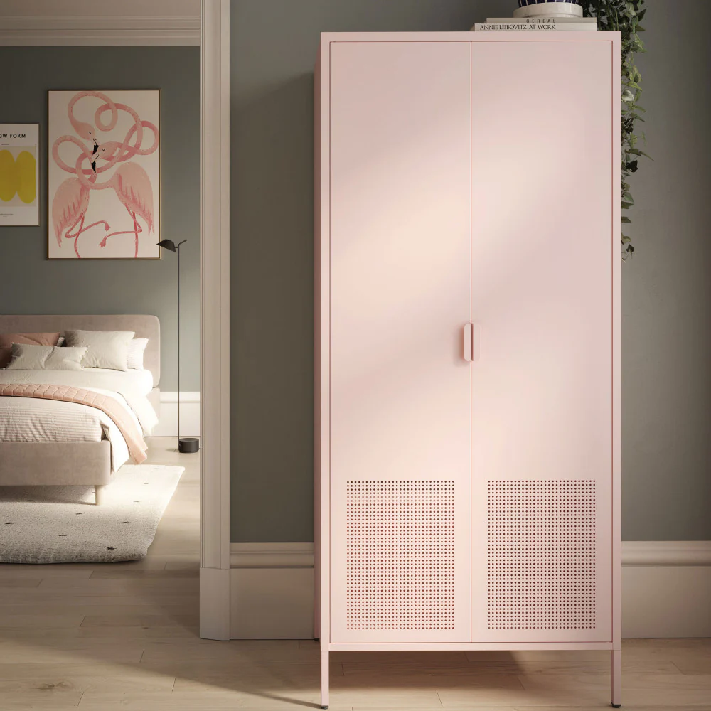 Adel - Armoire 2 Portes - Métal - Rose blush - Image 5