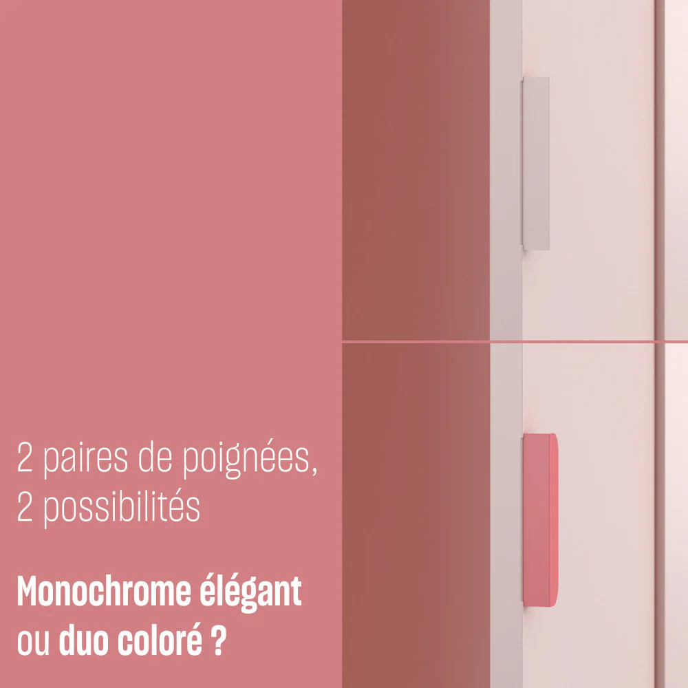 Adel - Armoire 2 Portes - Métal - Rose blush - Image 6