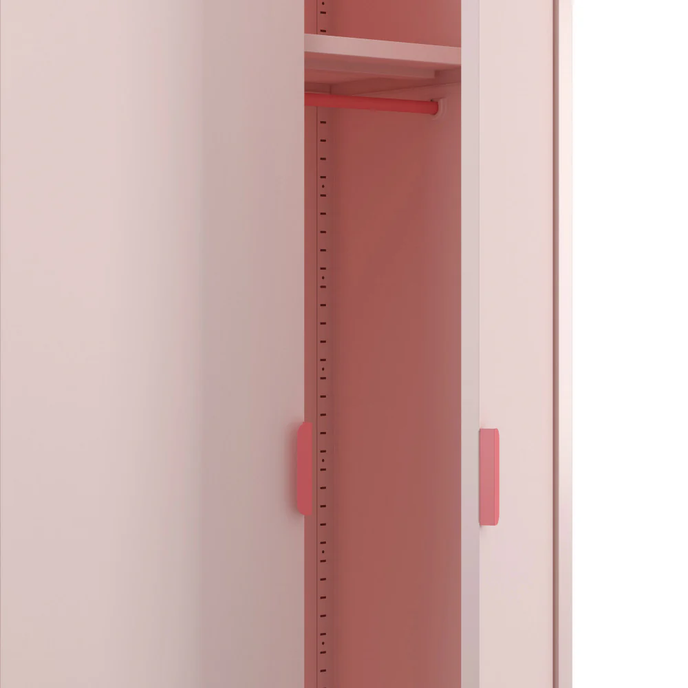 Adel - Armoire 2 Portes - Métal - Rose blush - Image 7