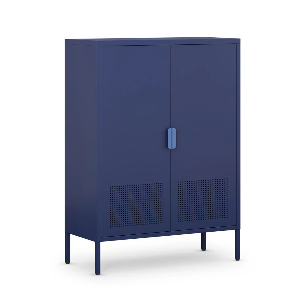 Adel - Buffet Haut 2 Portes - Métal - Bleu - Image 4