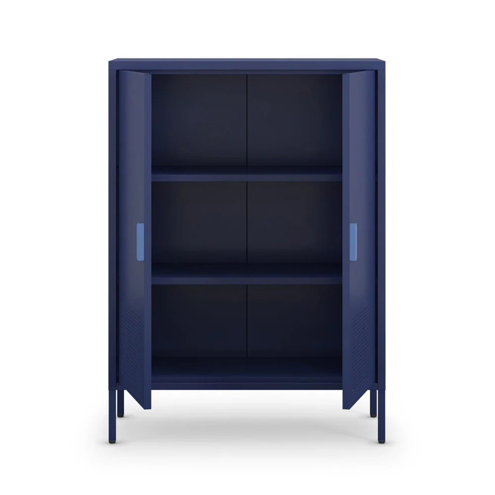 Adel - Buffet Haut 2 Portes - Métal - Bleu - Image 5
