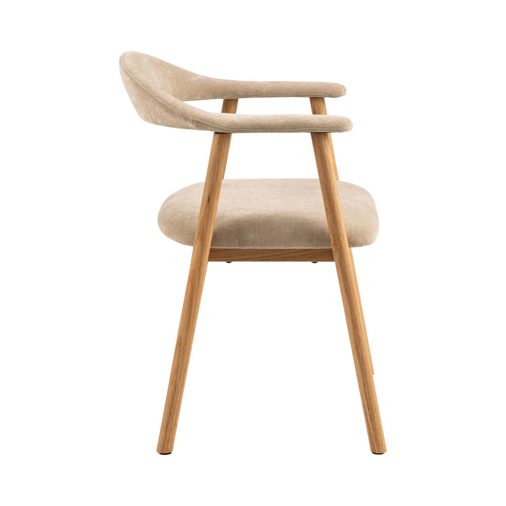 Anabate - Lot De 2 Fauteuils De Table - Tissu & Bois - Beige - Image 4