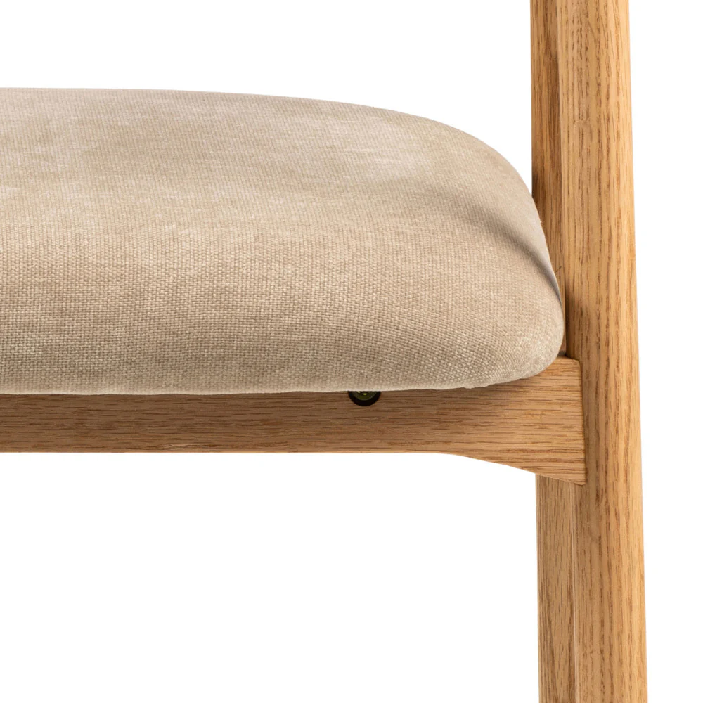 Anabate - Lot De 2 Fauteuils De Table - Tissu & Bois - Beige - Image 6