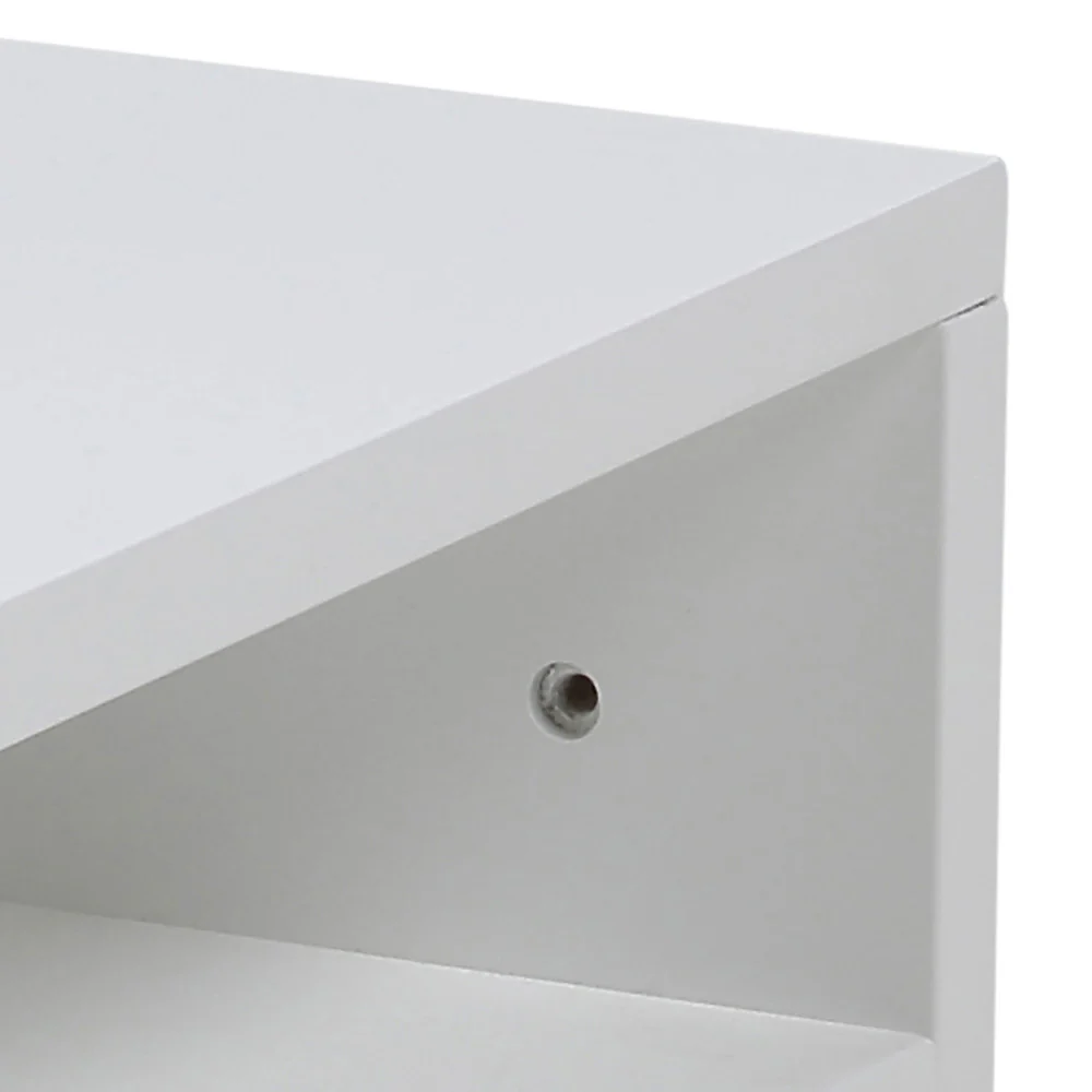 Kamichi - Table De Chevet Murale 1 Tiroir - Bois - Blanc - Image 8