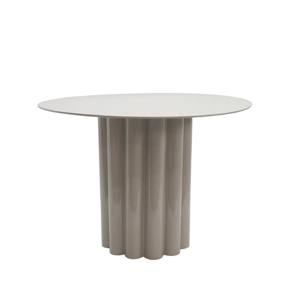 Leon - Table Basse Ronde - Aluminium - Beige - Image 2
