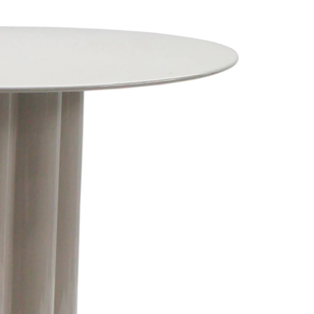Leon - Table Basse Ronde - Aluminium - Beige - Image 4