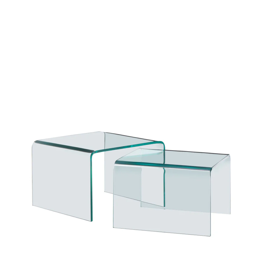 Nido - Lot De 2 Tables Basses Gigognes - Verre - Transparent - Image 6