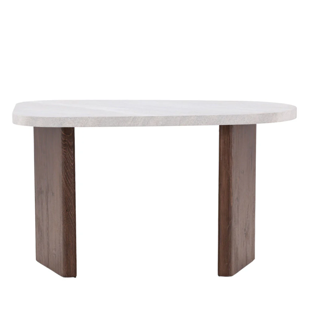 Gronvik - Table Basse Organique - Effet Marbre - Gris clair - Image 2