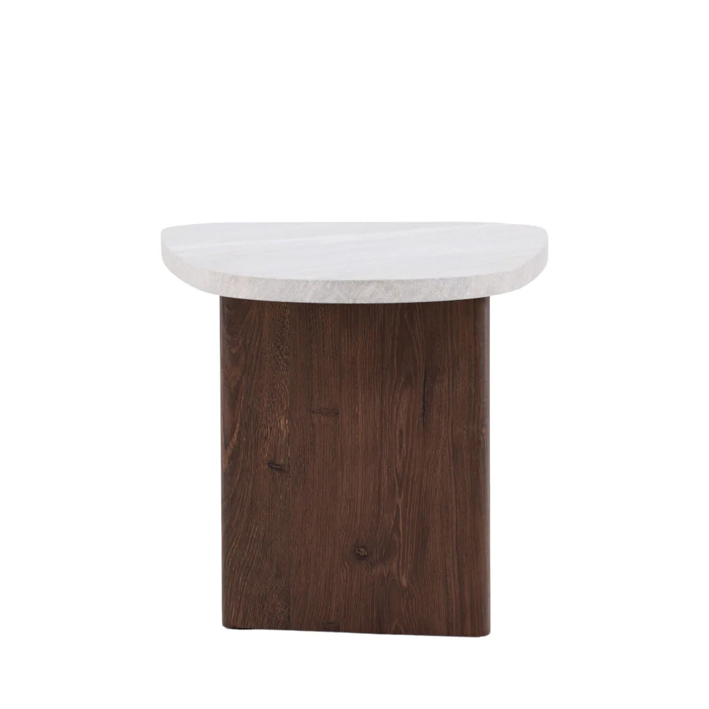 Gronvik - Table Basse Organique - Effet Marbre - Gris clair - Image 5