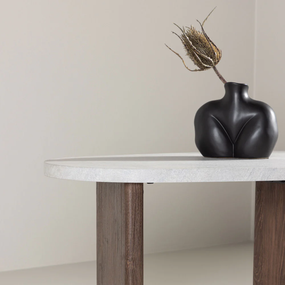 Gronvik - Table Basse Organique - Effet Marbre - Gris clair - Image 7