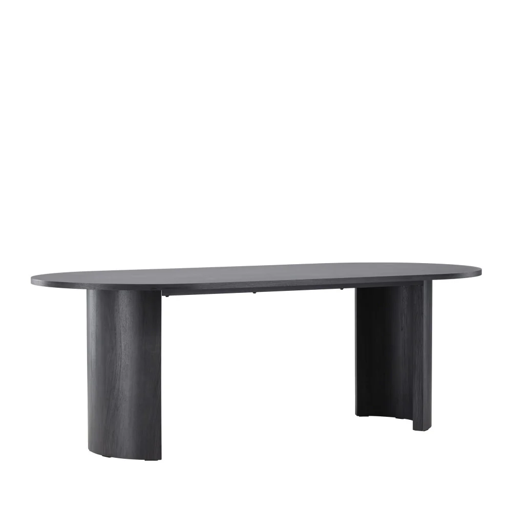 Grundsund - Table À Manger 10 Personnes Ovale - Bois - Noir - Image 2