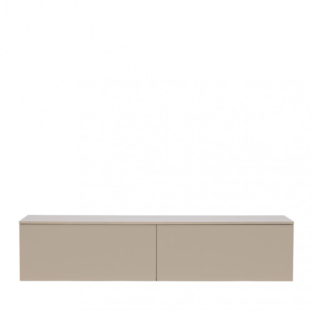 Frihamn - Meuble TV Suspendu 2 Tiroirs - Bois - Beige - Image 2