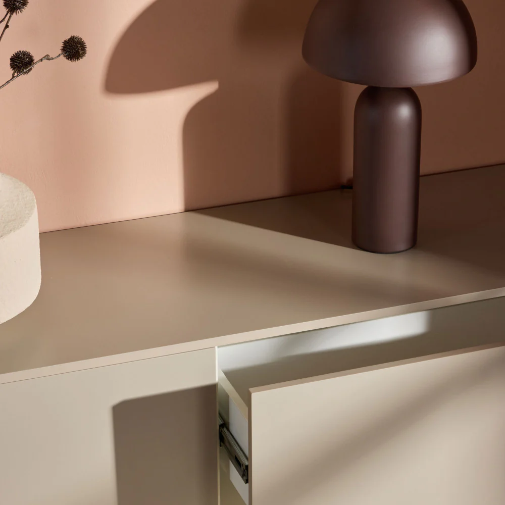 Frihamn - Meuble TV Suspendu 2 Tiroirs - Bois - Beige - Image 8