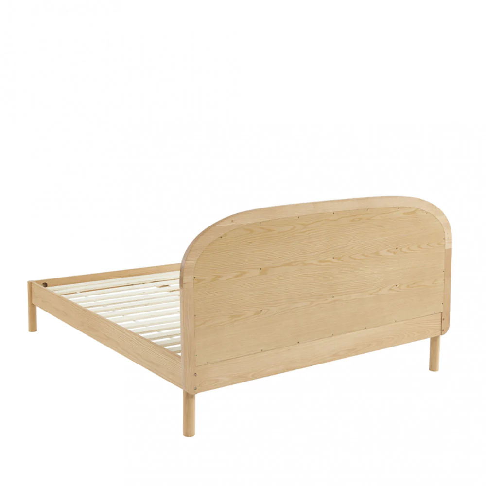 Carrie - Lit - Tissu Bouclette & Bois - Bois clair - Image 3
