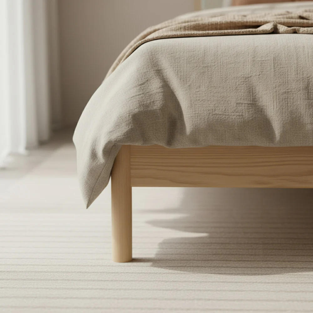 Carrie - Lit - Tissu Bouclette & Bois - Bois clair - Image 6