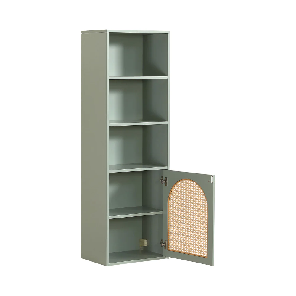 Ali - Colonne De Rangement Suspendue - Bois & Cannage - Vert - Image 6