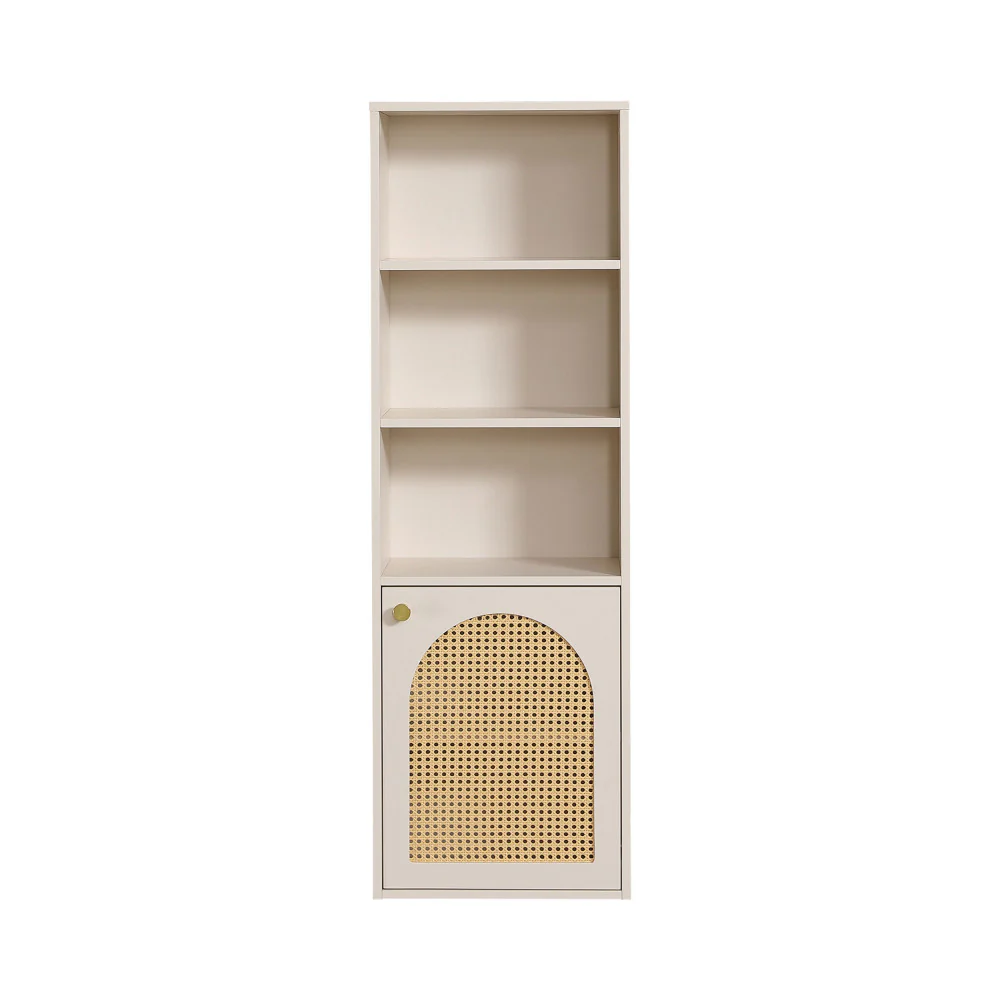Ali - Colonne De Rangement Suspendue - Bois & Cannage - Beige - Image 2