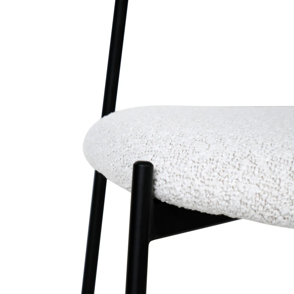 Nelly - Lot De 2 Chaises - Tissu Bouclette & Métal - Beige chiné - Image 10