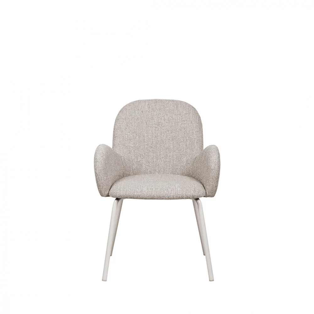 Théodore - Lot De 2 Fauteuils De Table - Tissu & Métal - Gris chiné - Image 3
