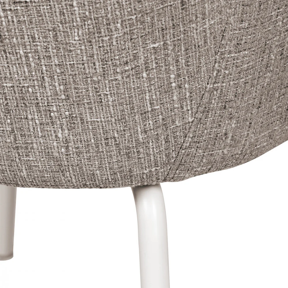 Théodore - Lot De 2 Fauteuils De Table - Tissu & Métal - Gris chiné - Image 9