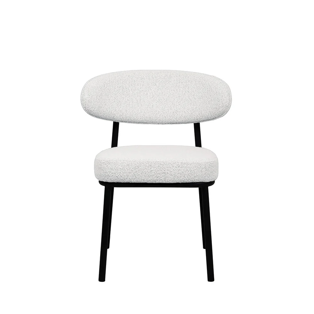 Rode - Lot De 2 Chaises - Tissu Bouclette & Bois & Métal - Écru chiné - Image 3