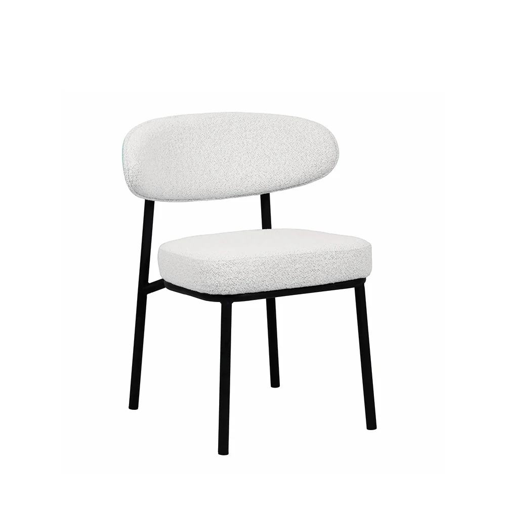 Rode - Lot De 2 Chaises - Tissu Bouclette & Bois & Métal - Écru chiné - Image 5