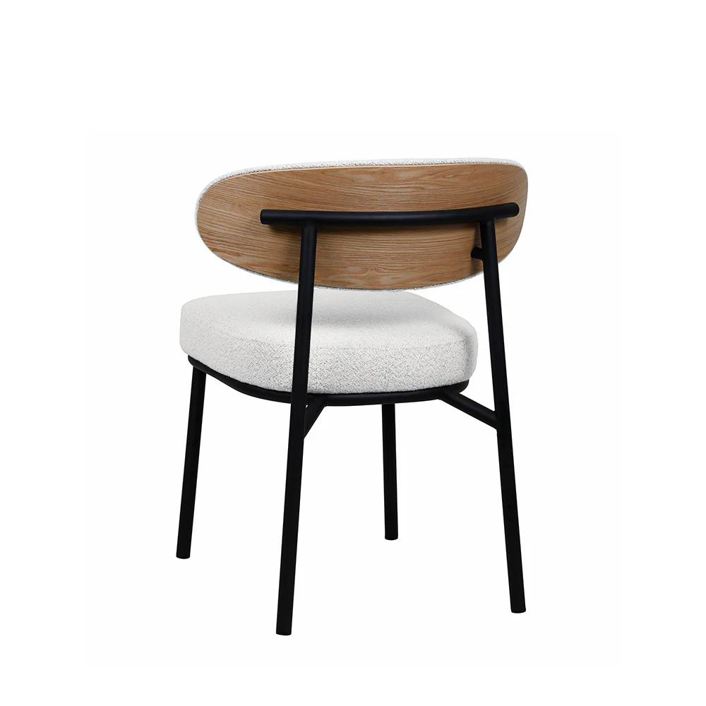 Rode - Lot De 2 Chaises - Tissu Bouclette & Bois & Métal - Écru chiné - Image 8
