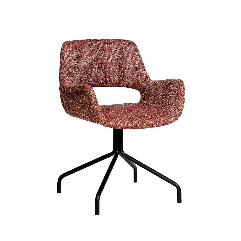 Kendo - Chaise De Bureau Pivotante - Tissu & Métal - Bordeaux chiné - Image 2