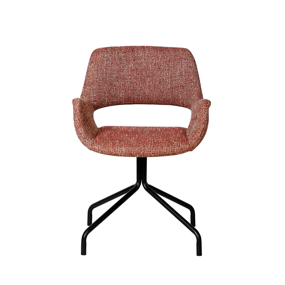 Kendo - Chaise De Bureau Pivotante - Tissu & Métal - Bordeaux chiné - Image 3