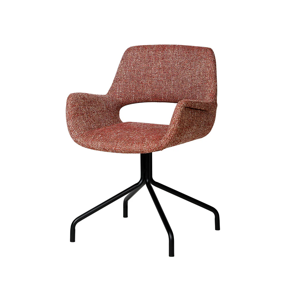 Kendo - Chaise De Bureau Pivotante - Tissu & Métal - Bordeaux chiné - Image 5