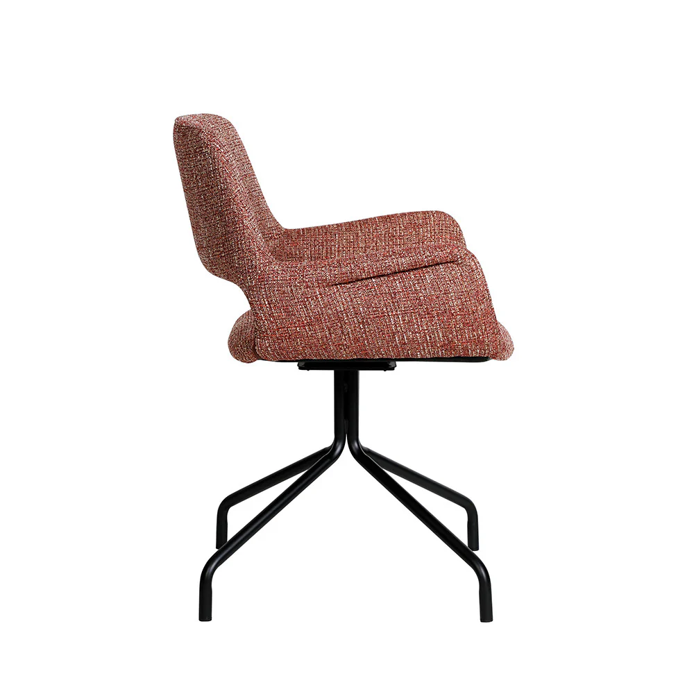 Kendo - Chaise De Bureau Pivotante - Tissu & Métal - Bordeaux chiné - Image 6