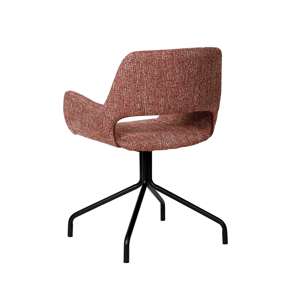 Kendo - Chaise De Bureau Pivotante - Tissu & Métal - Bordeaux chiné - Image 7