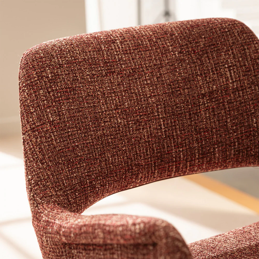 Kendo - Chaise De Bureau Pivotante - Tissu & Métal - Bordeaux chiné - Image 8