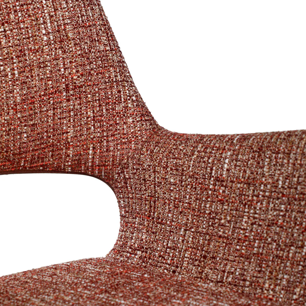 Kendo - Chaise De Bureau Pivotante - Tissu & Métal - Bordeaux chiné - Image 9