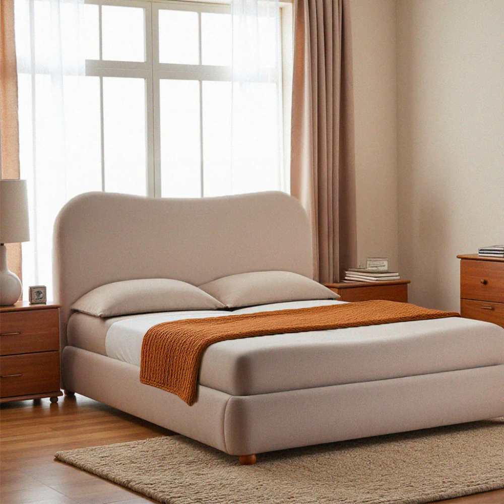 Napo - Lit Coffre - Tissu - Beige - Image 4