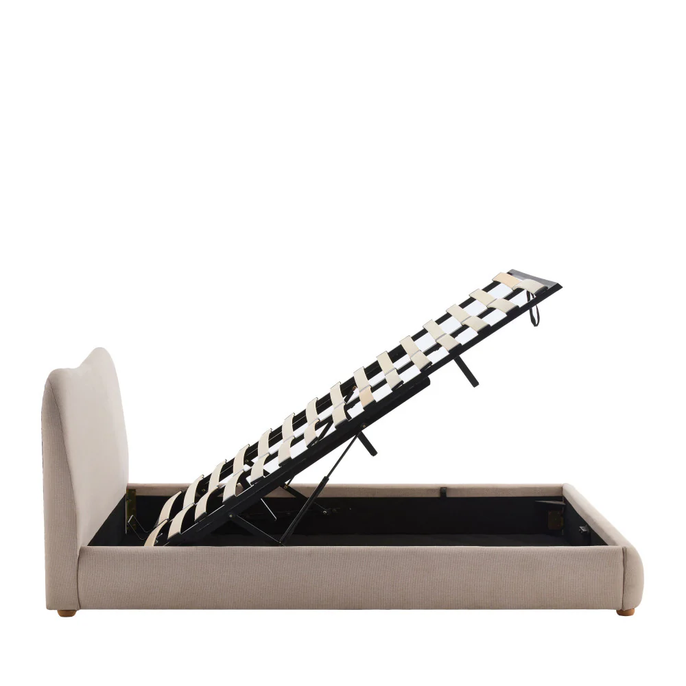 Napo - Lit Coffre - Tissu - Beige - Image 6