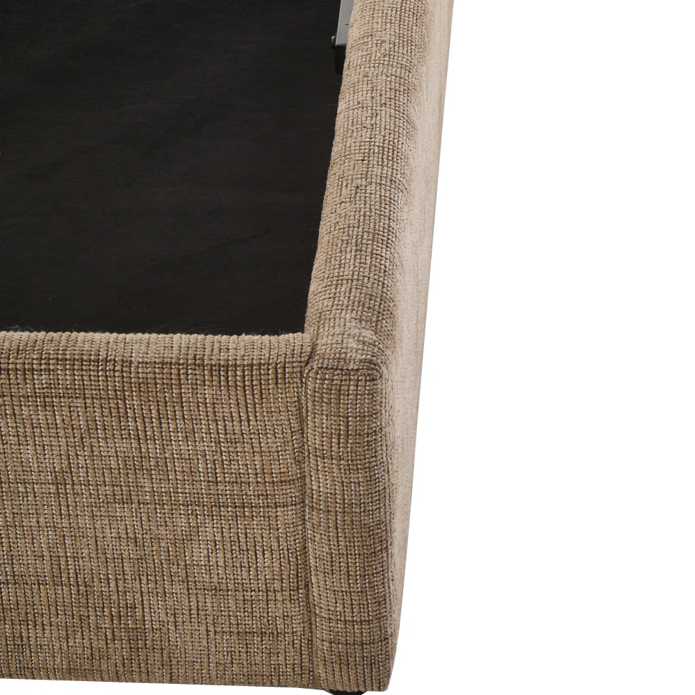 Acara - Lit Coffre Matelassé - Tissu - Beige chiné - Image 10