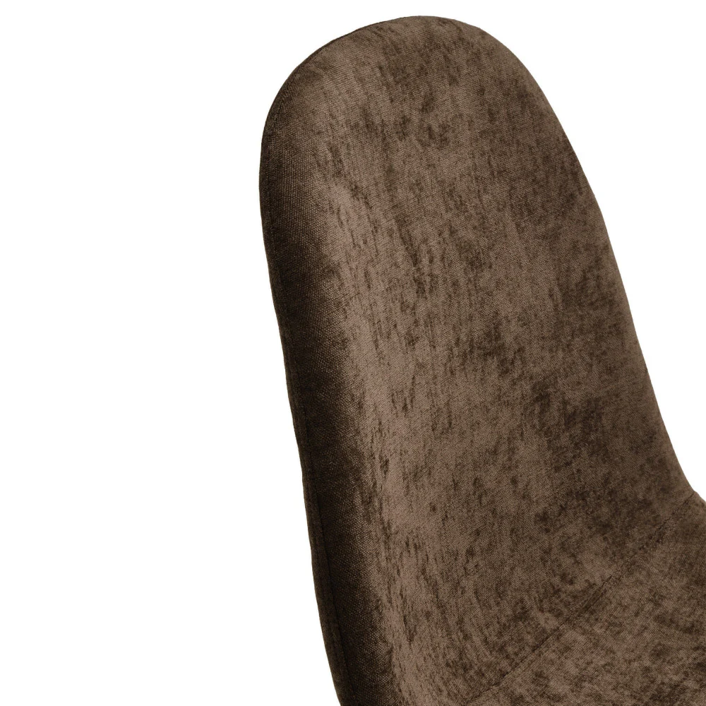 Bella - Lot De 2 Chaises Piètement Effet Bois - Tissu - Marron - Image 6