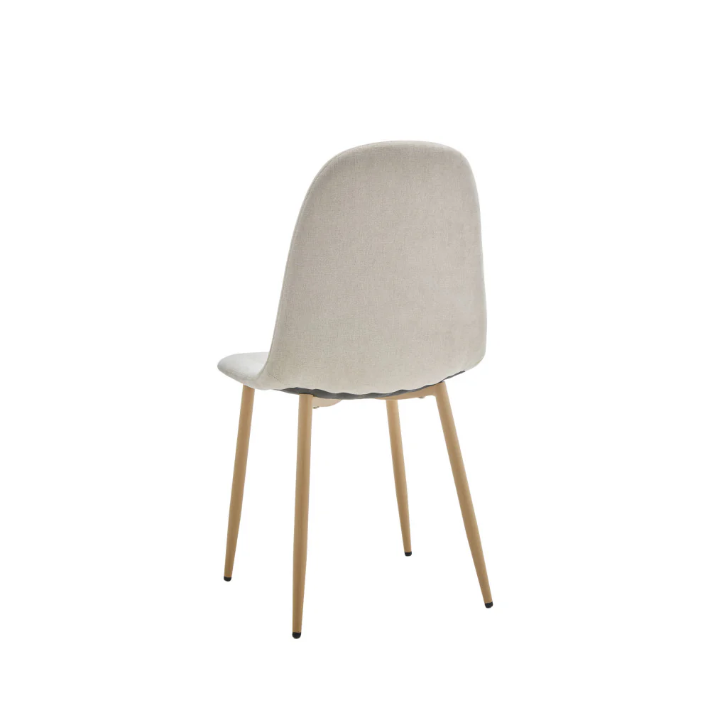 Bella - Lot De 2 Chaises Piètement Effet Bois - Tissu - Beige - Image 7