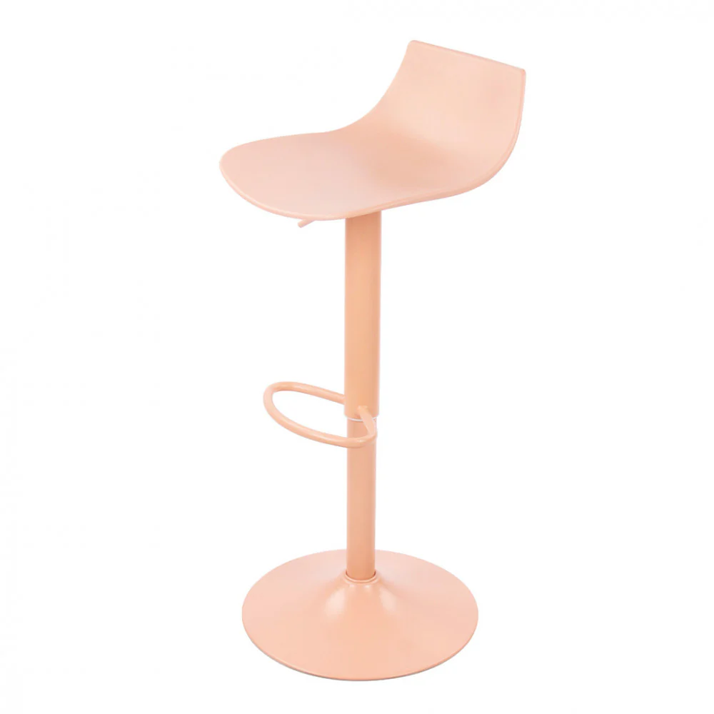 Heribo - Lot De 2 Chaises De Bar Réglables H58 - Plastique & Métal - Pêche - Image 3
