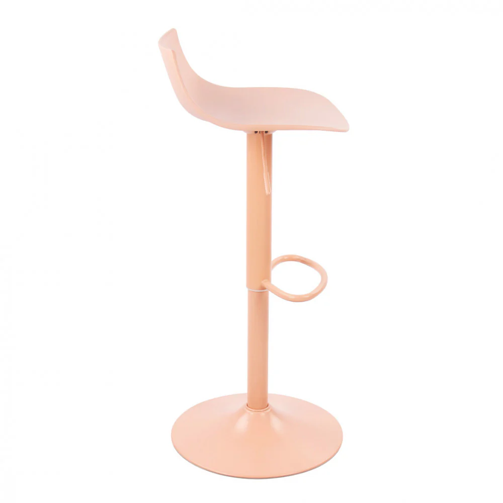 Heribo - Lot De 2 Chaises De Bar Réglables H58 - Plastique & Métal - Pêche - Image 4