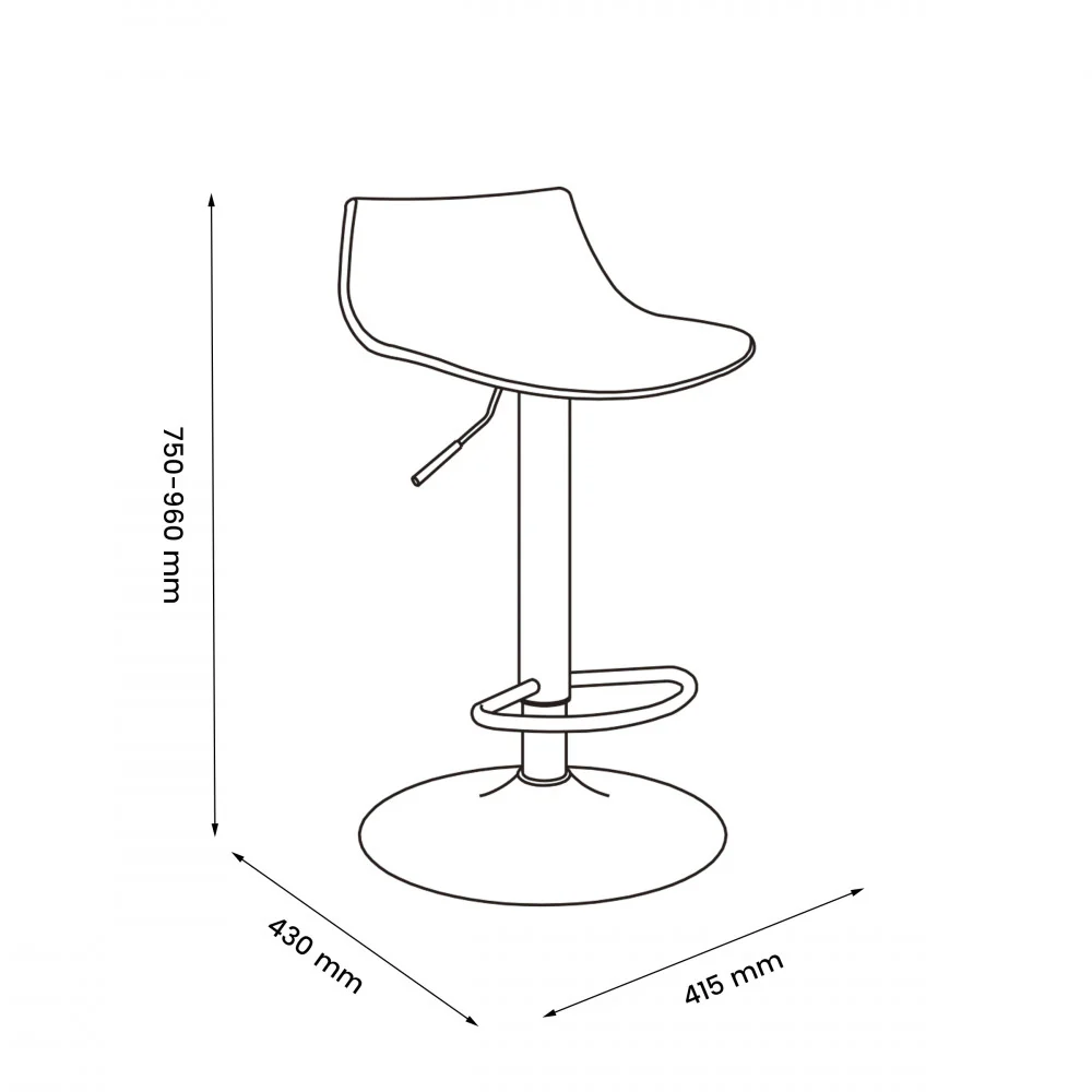 Heribo - Lot De 2 Chaises De Bar Réglables H58 - Plastique & Métal - Pêche - Image 8