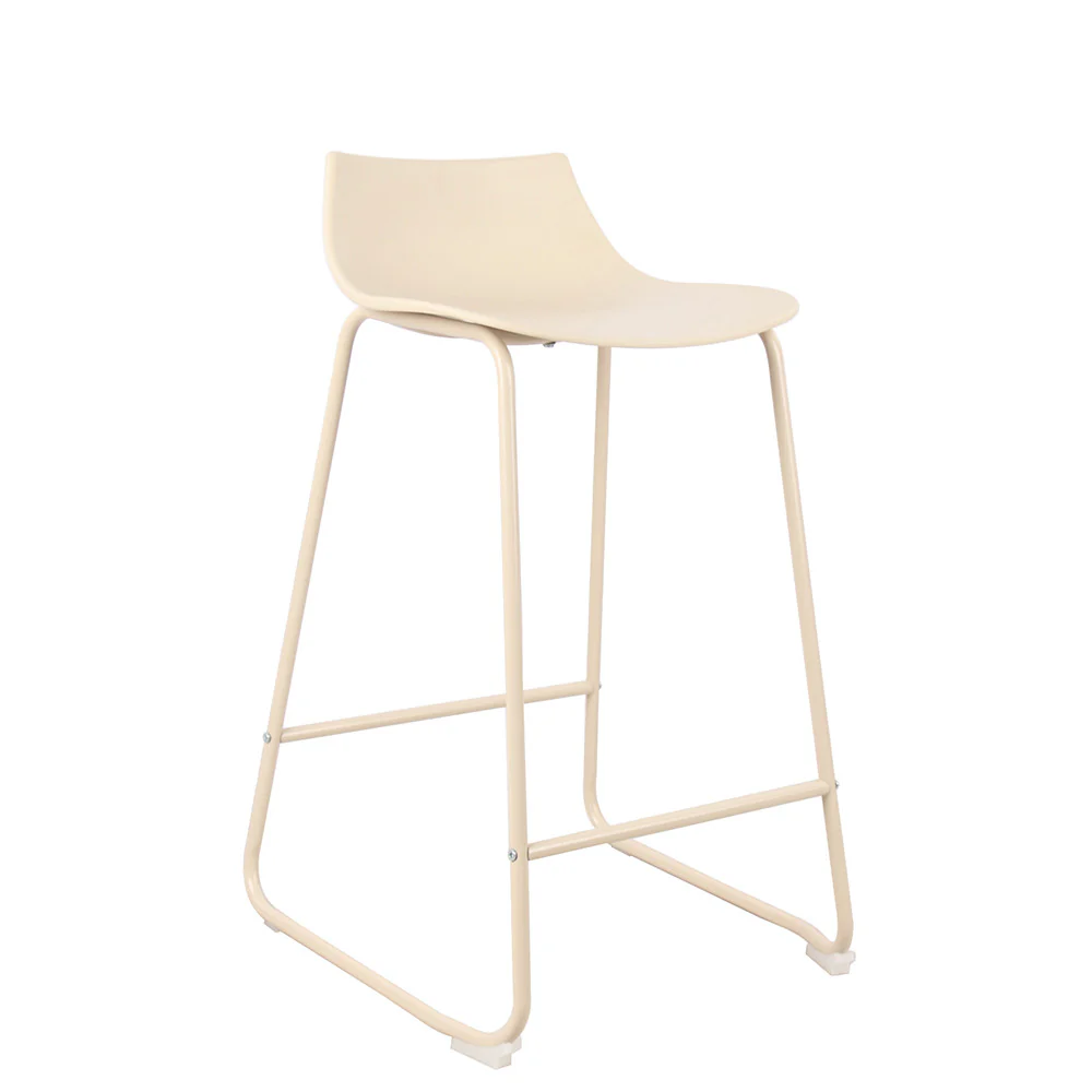 Lamer - Lot De 4 Chaises De Bar - Plastique & Métal - Beige - Image 3