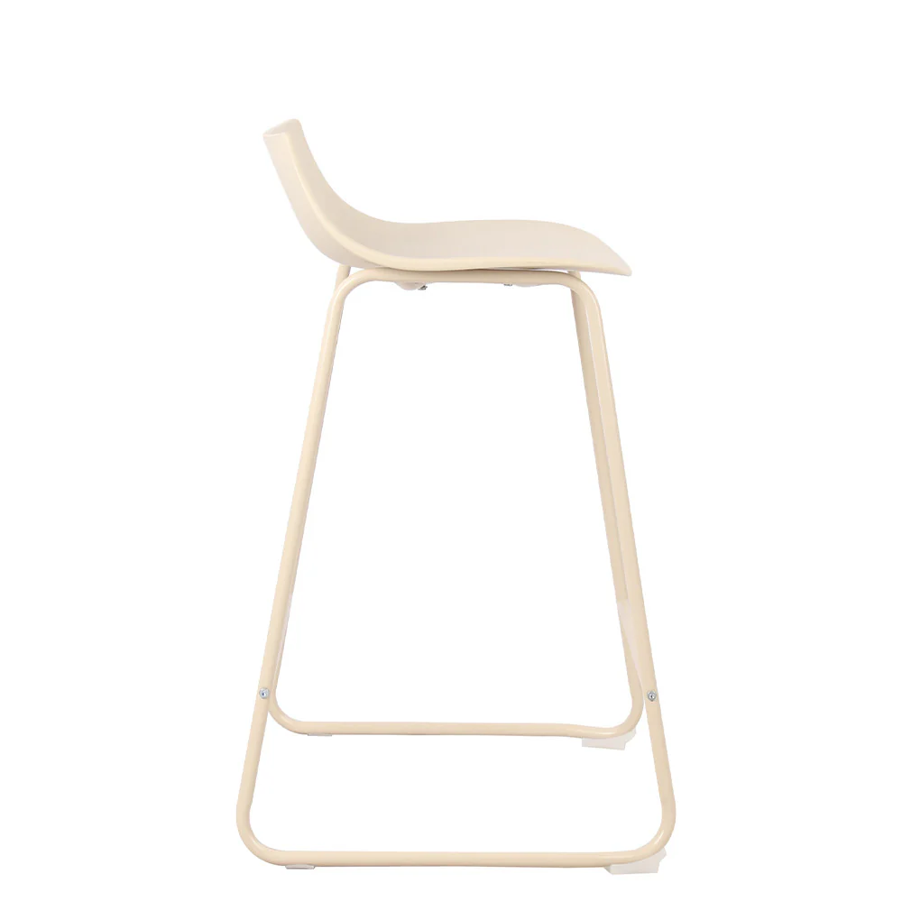 Lamer - Lot De 4 Chaises De Bar - Plastique & Métal - Beige - Image 4